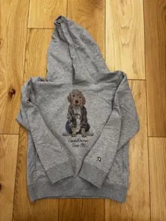 中古品アーノルドパーマ犬の刺繍入りグレーパーカー 125