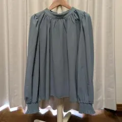 Futier Land 長袖ブラウス くすみブルーのサムネイル