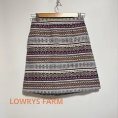 LOWRYS FARM 秋スカート　刺繍　ミニスカート