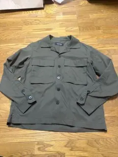 【美品】ナノユニバース　ミリタリーシャツ　S カーキ　ポリエステル100 メンズ