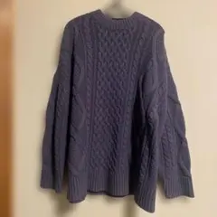 【Mila Owen】ケーブル編みオーバーサイズニット navy