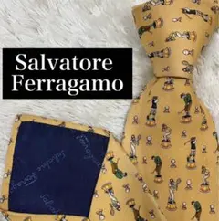 Salvatore Ferragamo フェラガモ 高級ネクタイ N-0150