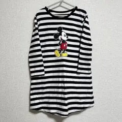 Disney ミッキー　長袖ワンピース　110cm ボーダー　キッズ