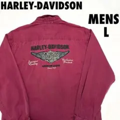 HARLEY-DAVIDSON 長袖シャツ　刺繍ロゴ　メンズLサイズのサムネイル
