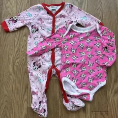 ミニーマウス柄ロンパース・カバーオール