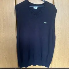LACOSTE Vネック ニットベスト ネイビー FR4 US M - メルカリ
