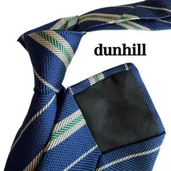 dunhill ダンヒル　ネクタイ ネイビー 赤　レジメンタルタイ　ストライプ柄
