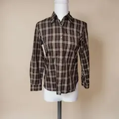 バーバリーロンドン ノバチェック シャツ レディース 長袖 ブラウン
