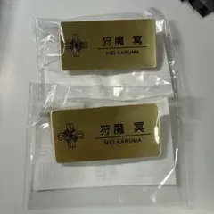 カプくじ逆転裁判メモリーオブ検事　D賞狩魔冥　ネームプレート風缶バッジ2個セット