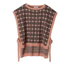 サマンサ モスモス モチーフ柄ジャカードニットベスト SM2