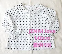 JENNI love⭐︎ドット柄長袖フリルブラウス140cmホワイト×ブラック