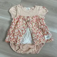 Kids Zoo 花柄ロンパース ピンク80cm