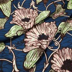 アフリカンプリント 1ヤード　藍色 アフリカ布 ファブリック コットン 233