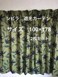 2枚組新品【シビラ】遮光 カーテン【フローレス】W100×178グリーンのサムネイル