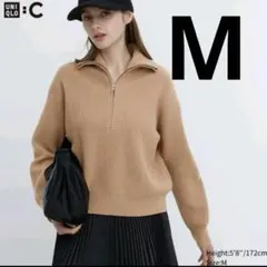 UNIQLO : C プレミアムラムハーフジップセーター ベージュ M