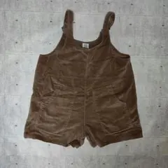 ベロア サロペット ショートパンツ ブラウン オーバーオール ナチュラル