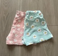 花柄　コットン　ハーフパンツ　2枚セット 100cm 短パン　ショートパンツ