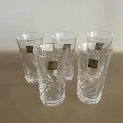 クリスタルカットデザイン グラス 5個セット