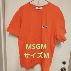 MSGM 半袖Tシャツ オレンジ 左胸ロゴプリントのサムネイル