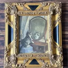 希少 マイセン 猫 壁掛け 飾り絵 プレート 猫の絵画 アンティーク
