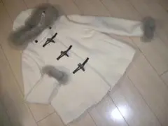 Vallombrosa×スピック＆スパン★ファー付きショートダッフルコート白38