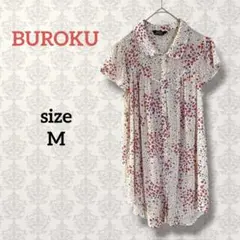 サブロク【M】花柄シアーブラウス フェミニン 春夏 レトロ 総柄 透け感 半袖のサムネイル