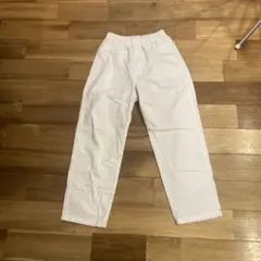 ホワイト チノパン ウエストゴム