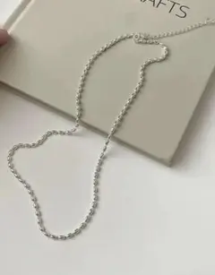 オーバル型チェーン　シンプル　上品　S925メッキ加工　ネックレス