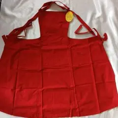 Sybilla casa　綿　サロン　エプロン　ロゴ　ステッチ(暗め赤)のサムネイル