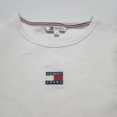 TOMMY JEANS ホワイトリブ　Tシャツ 半袖　白　S トミージーンズのサムネイル