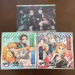 鬼滅の刃×くら寿司　タオル ハンカチ2枚　下敷き
