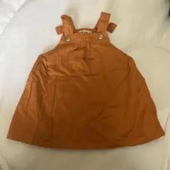 ミキハウス サロペットワンピース S オレンジ