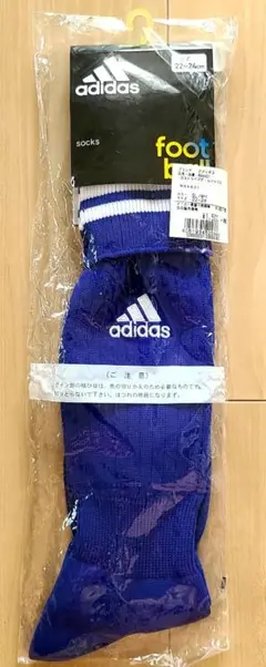 【新品未使用】adidas サッカーソックス 青 22～24cm