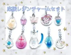 レジンチャーム 応援セット10こ No03 花 雪 ネコ 十字架 月 鳥 リボン