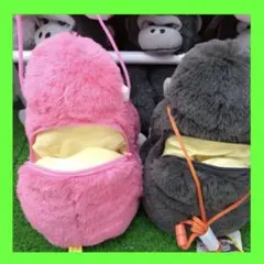 ウホウホゴリラのゴリくん　ぬいぐるみポシェット　ピンク