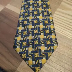エルメス　HERMES 幾何学模様 シルクネクタイ フランス製