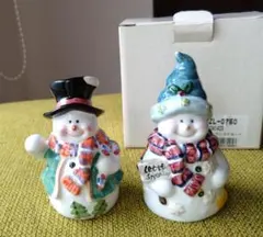 【激レア　ヴィンテージ】ソルト＆ペッパー セット　箱付き　クリスマス スノーマンのサムネイル