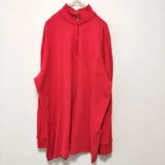DKNY ハーフジップ スウェット 長袖 レッド S ロゴのサムネイル