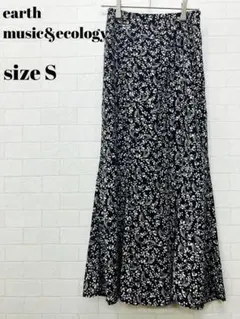earth music&ecology ボタニカル柄ロングスカート S