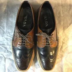 PRADA プラダ シューズ ブラック✖️ブラウン サイズ 7 1/2