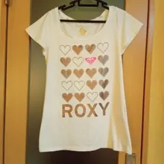 ROXY★ハートプリント★Tシャツ★新品同様★Мサイズ★プリント部光沢入り