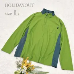【HOLIDAYOUT】メンズ ハーフジップアッププルオーバー 長袖 L