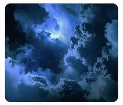 青と黒の雲デザイン マウスパッド