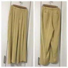 todayful パンツ　ジョーゼットラフパンツ　タックパンツ　イエロー