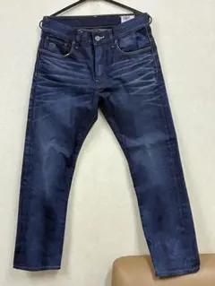ジースターロウ　濃紺ストレートジーンズ ボタンフライ 3301 w31 l32