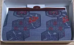 和風デザイン クラッチバッグ 紺色 赤色