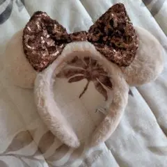 ディズニー ミニー カチューシャ 茶色 スパンコール