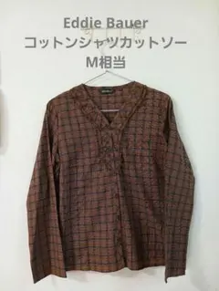 Eddie Bauer 長袖チェックシャツ S ブラウン系　M相当