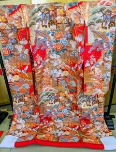 ⚫︎在庫入替の為、緊急処分◉中古　色打掛⚫︎個性的、グリーン/紫系⚫︎T-517-28 ⚫︎在庫入替の為、緊急処分◉中古 色打掛⚫︎個性的、グリーン/紫系