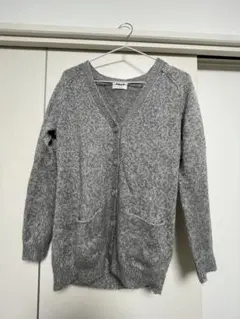 PLST グレー カーディガン ポケット付き